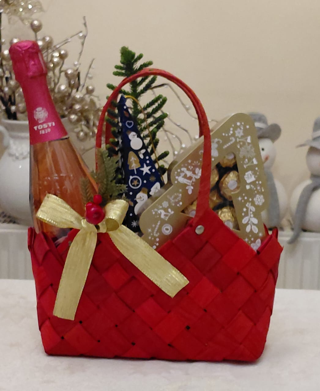 XMAS Gift Res Velvet  Basket