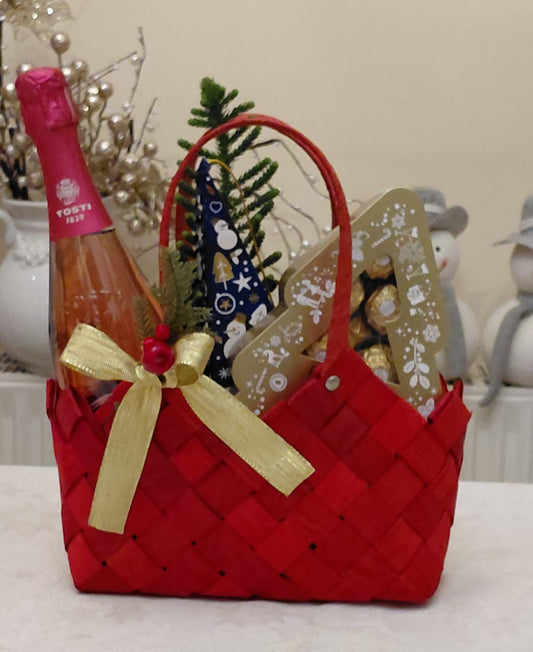 XMAS Gift Res Velvet  Basket